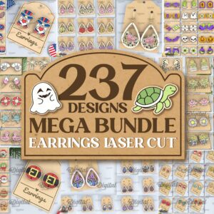 237 Wooden Earrings SVG Mega Bundle