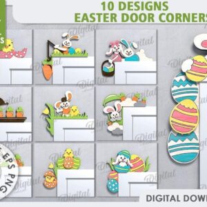 10 Easter Door Corner SVG Bundle