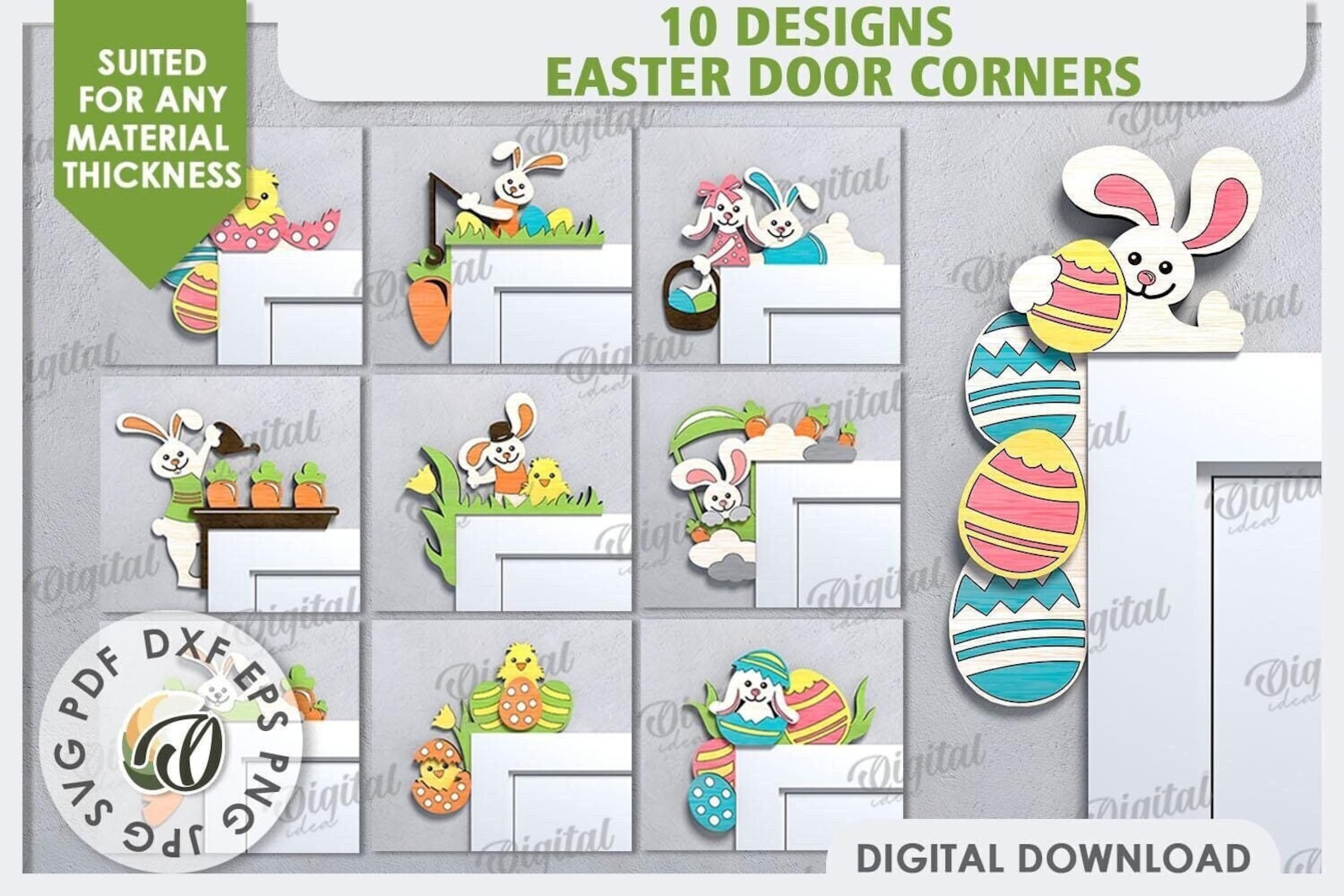 10 Easter Door Corner SVG Bundle