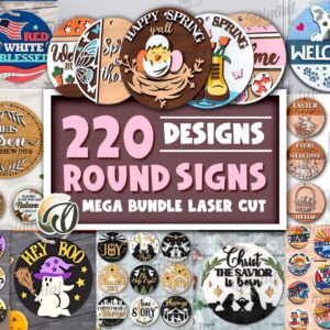 220 Round Sign SVG Mega Bundle