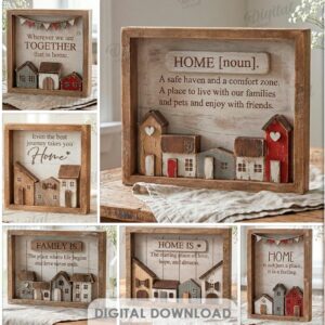 10 Farmhouse Shadow Box SVG Bundle