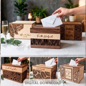 10 Wedding Card Box SVG Bundle