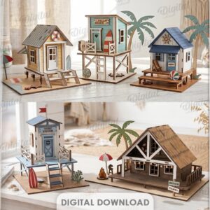 5 Beach House Laser Cut SVG Bundle