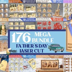 176 Father's Day Laser Cut SVG Mega Bundle
